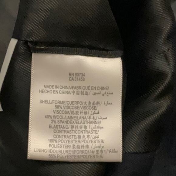 BCBGMaxAzria Navy/Black Tuxedo Wool Jacket XS Holiday Retrogirl Glam Menswear - Picture 11 of 12